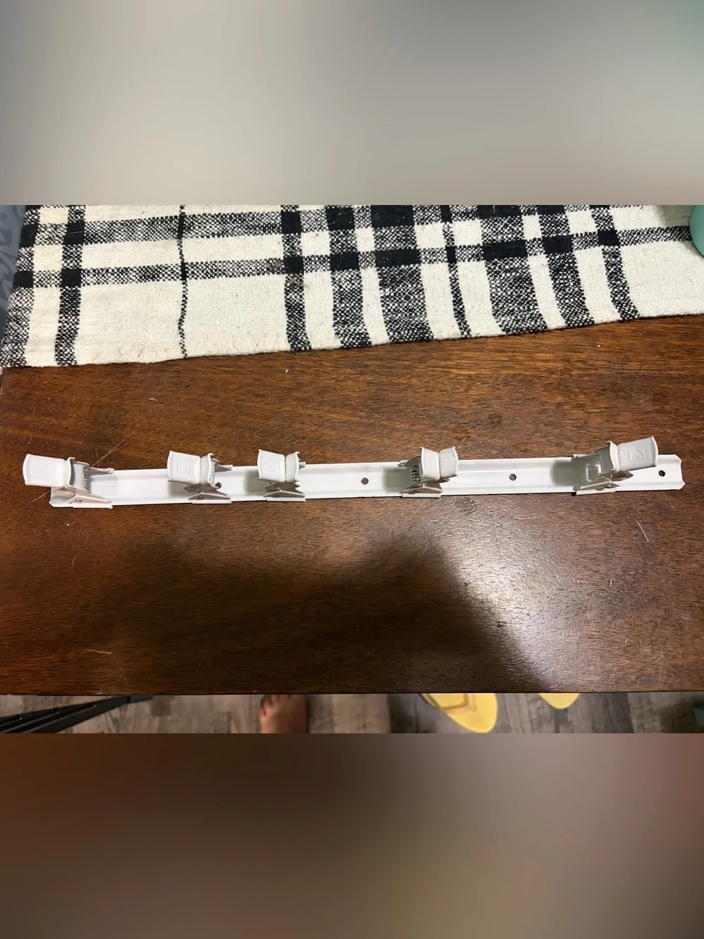 White Boom holder with Adjustable Clips